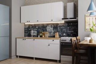 Кухня Деми 1.8 м белый, Белый