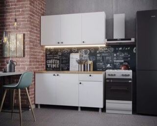 Кухня Деми 1.5 м белый, Белый