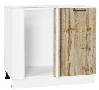 Шкаф нижний угловой Флэт Wotan Oak 2S/Белый, Бежевый