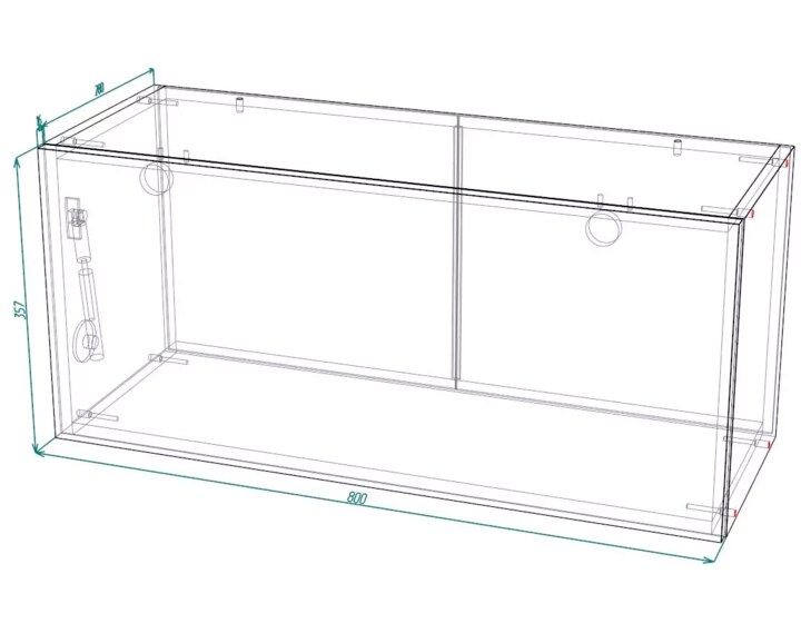 Шкаф верхний горизонтальный ШВГ 800 Нувель бетон белый, Белый