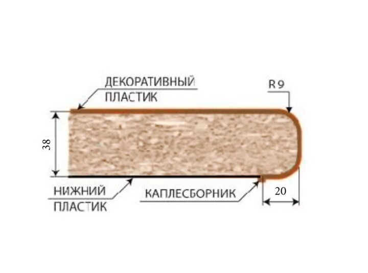 Столешница 38 мм Мрамор белый 0.3 м правая, Белый