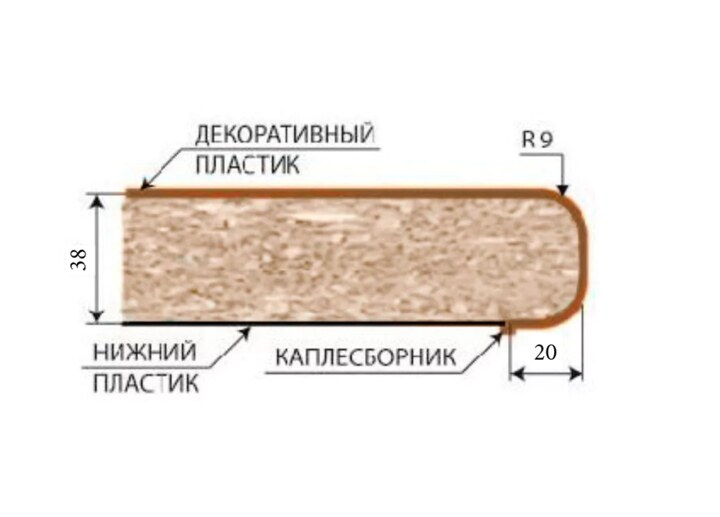 Столешница 38 мм Мрамор белый 0.36 м левая, Белый