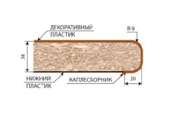 Столешница 38 мм Мрамор белый 0.3 м левая, Белый