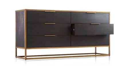 Комод на золотом каркасе KD-001, Черный