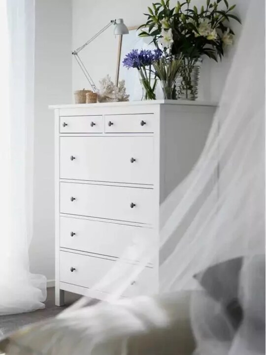 Комод с 6 ящиками HEMNES, Белый