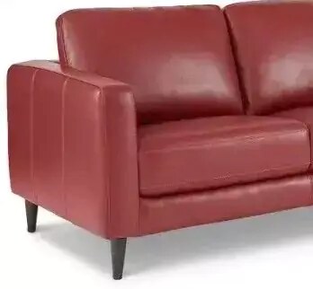 Прямой кожаный диван Жаклин Юнит Сканди, Красный