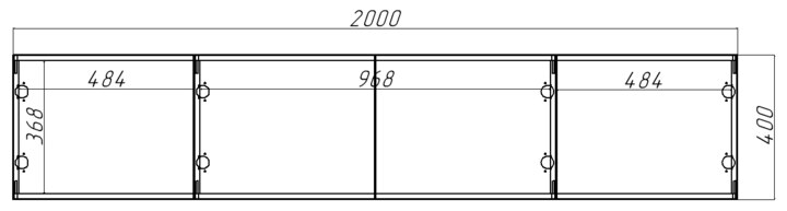 Тумба под ТВ Бастион 2.0 м, Серый