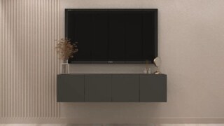 Тумба под ТВ Бастион 1.6 м, Серый