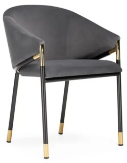 Стул на металлокаркасе Molton gray / black/ gold Стул на металлокаркасе, Серый