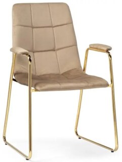 Стул на металлокаркасе Lana beige / gold Стул на металлокаркасе, Бежевый