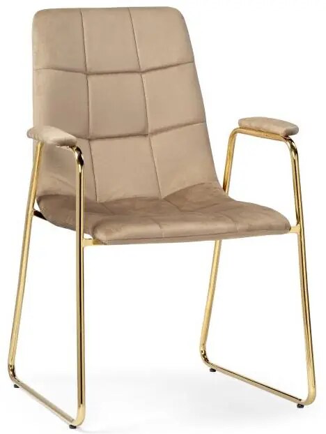 Стул на металлокаркасе Lana beige / gold Стул на металлокаркасе, Бежевый