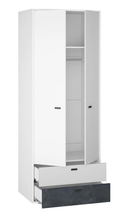 Модульная молодежная спальня Накки белый/серый дизайн 1, Белый