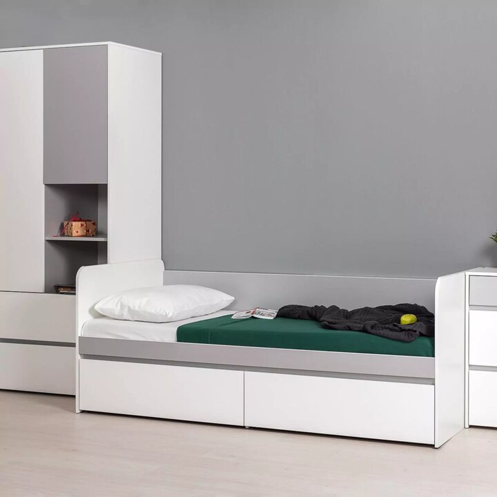 Кровать 80х190 см с ящиками Торонто, Белый