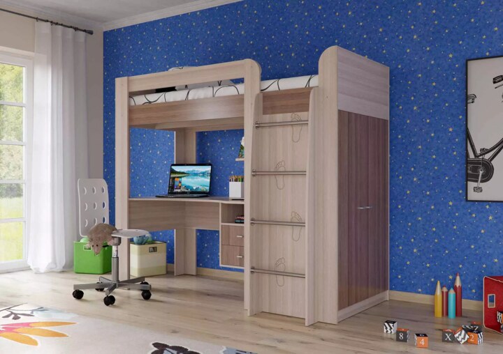 Кровать чердак Степ 800, Бежевый