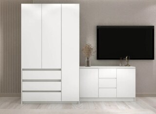 Комплект в гостиную Акация 2.5 м, Белый