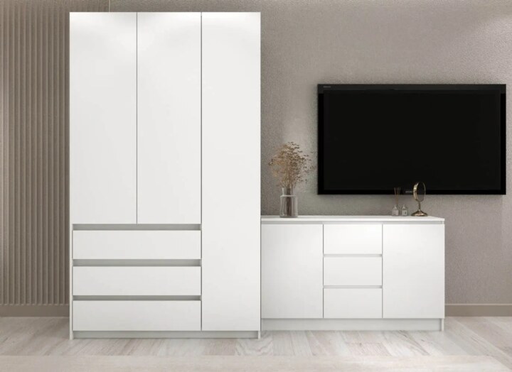 Комплект в гостиную Акация 2.5 м, Белый