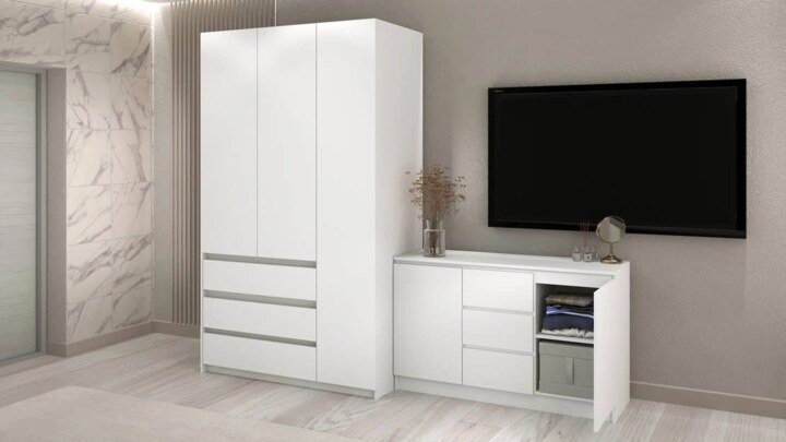 Комплект в гостиную Акация 2.5 м, Белый