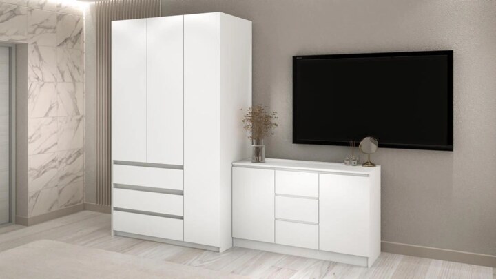 Комплект в гостиную Акация 2.5 м, Белый