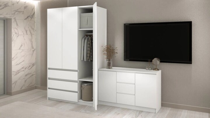 Комплект в гостиную Акация 2.5 м, Белый