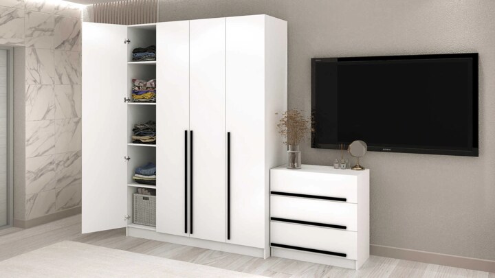 Комплект в гостиную Бастион 2.4 м, Белый
