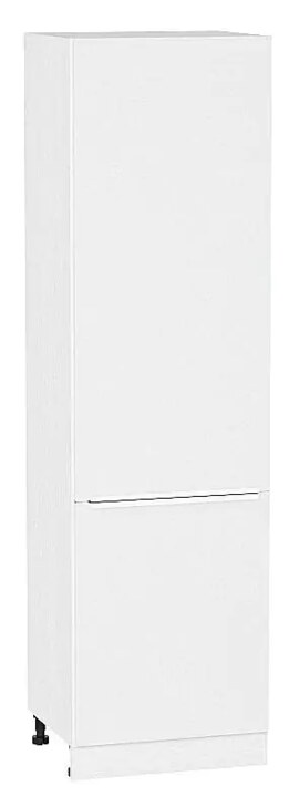 Шкаф пенал с 2-мя дверцами Фьюжн 600х2140 Silky White/Белый, Белый