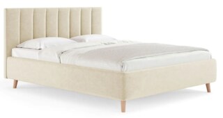 Двуспальная кровать Alma 180х200 с подъёмным механизмом микровелюр бежевый, Бежевый