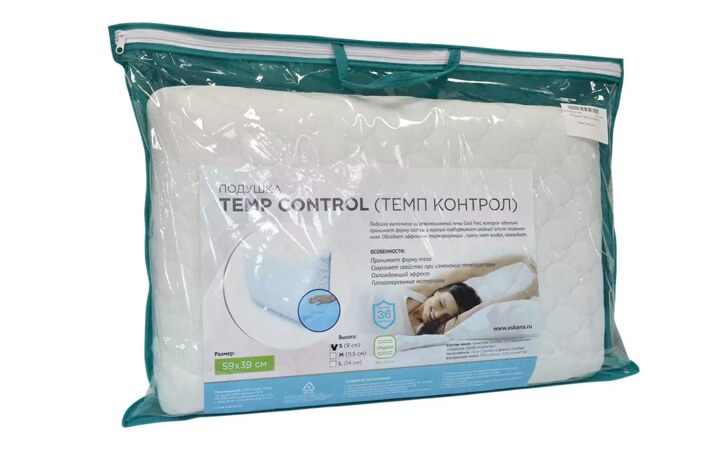 Подушка Аскона Temp Control S, Белый
