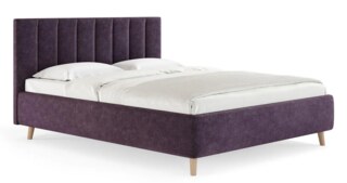 Двуспальная кровать Alma 180х200 с подъёмным механизмом микровелюр лаванда, Фиолетовый