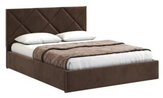 Кровать с подъемным механизмом Афина 6 140 с матрасом Divano Basic Независимые пружины НПБ дизайн 1, Коричневый