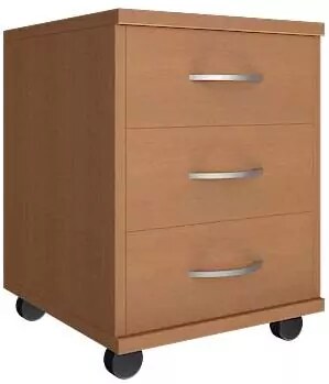 Тумба подкатная 3 ящика, с замком Riva, Белый