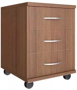 Тумба подкатная 3 ящика, с замком Riva, Белый