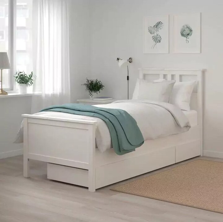 Каркас кровати с 2 ящиками HEMNES, Белый