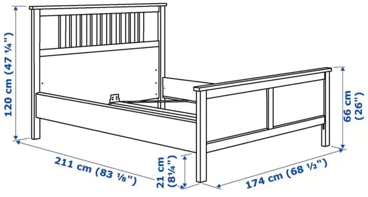 Каркас кровати HEMNES, Белый
