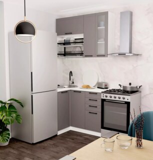 Угловая кухня Кёльн 1.0х1.4м софт карамель, Коричневый