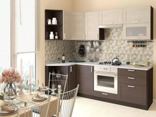 Кухня Лофт-03 Cappuccino Veralinga/Wenge Veralinga, Бежевый