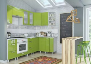 Кухня Модерн дизайн 8, Зеленый