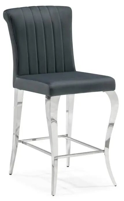 Барный стул Joan dark grey / steel, Серый