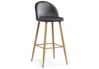 Барный стул Dodo 1 dark grey with edging / wood, Серый