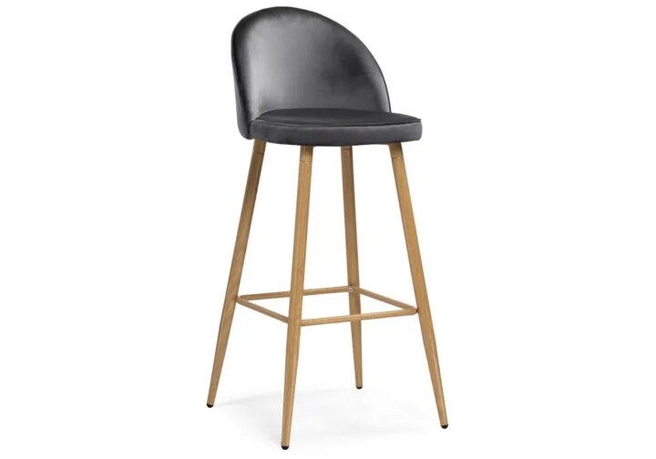 Барный стул Dodo 1 dark grey with edging / wood, Серый