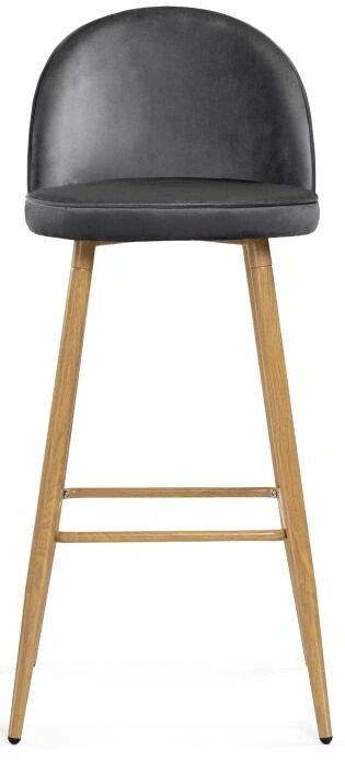 Барный стул Dodo 1 dark grey with edging / wood, Серый