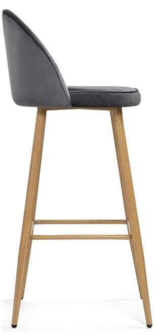 Барный стул Dodo 1 dark grey with edging / wood, Серый