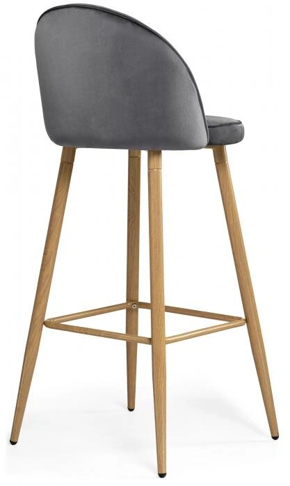 Барный стул Dodo 1 dark grey with edging / wood, Серый