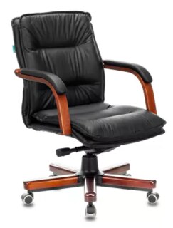 Кресло руководителя Бюрократ T-9927 Walnut-LOW, Черный